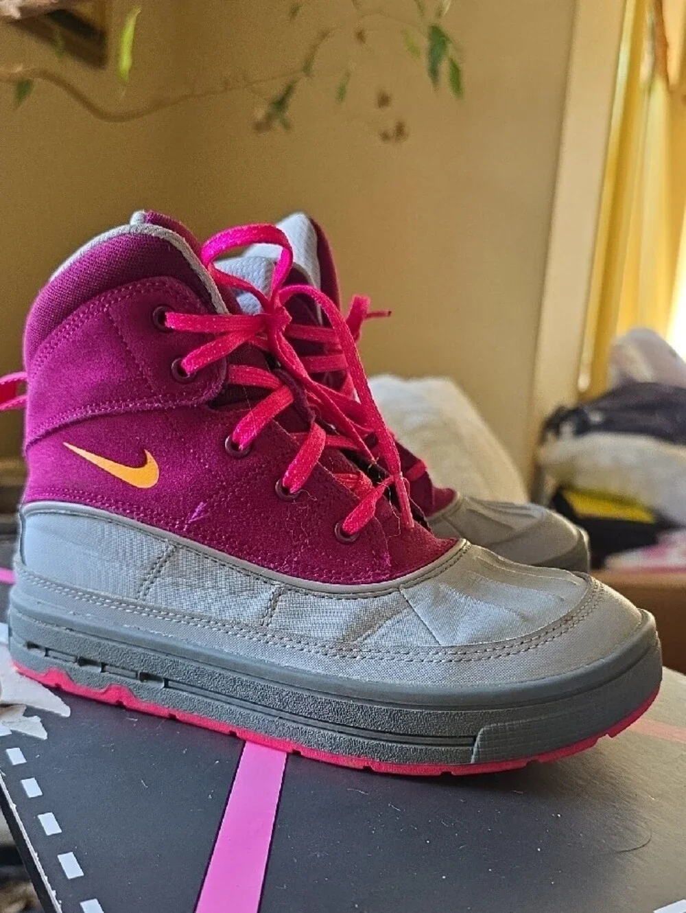 Nike ACG Kids Hot Pink and Gray Rain & Snow Boots
